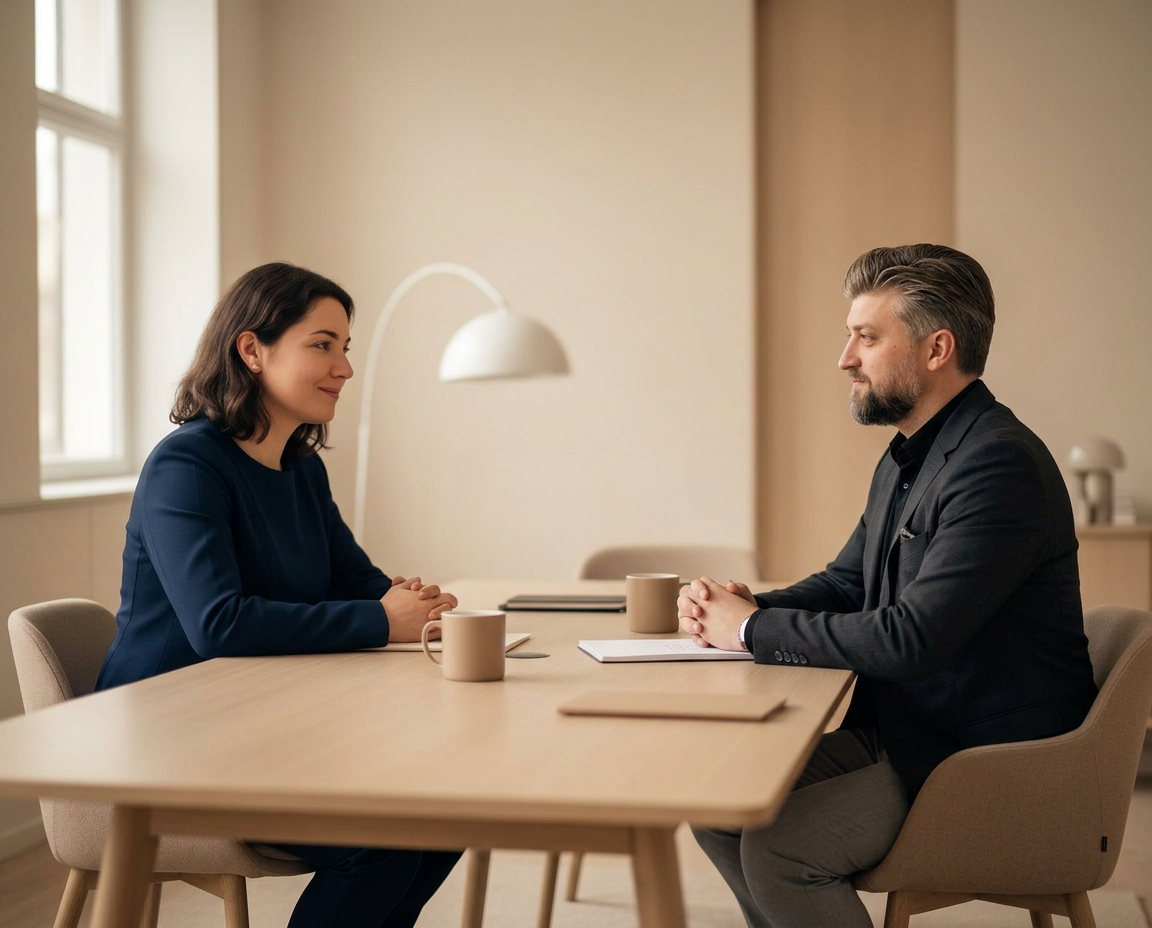 Professionel polsk-dansk samtale i et roligt mødeområde